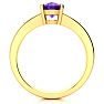 1ct Oval Shape Amethyst and Diamond Ring in 10K Yellow Gold Image-3
