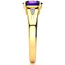 1ct Oval Shape Amethyst and Diamond Ring in 10K Yellow Gold Image-4