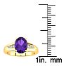 1ct Oval Shape Amethyst and Diamond Ring in 10K Yellow Gold Image-5