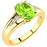 1 1/2ct Oval Shape Peridot and Diamond Ring in 10k Yellow Gold Image-2