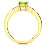 1 1/2ct Oval Shape Peridot and Diamond Ring in 10k Yellow Gold Image-3