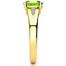 1 1/2ct Oval Shape Peridot and Diamond Ring in 10k Yellow Gold Image-4