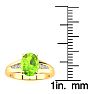 1 1/2ct Oval Shape Peridot and Diamond Ring in 10k Yellow Gold Image-5