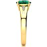 1 1/5ct Oval Shape Emerald and Diamond Ring in 10k Yellow Gold Image-4