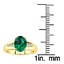 1 1/5ct Oval Shape Emerald and Diamond Ring in 10k Yellow Gold Image-5