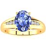 1 1/3ct Oval Shape Tanzanite and Diamond Ring in 10k Yellow Gold Image-1