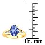 1 1/3ct Oval Shape Tanzanite and Diamond Ring in 10k Yellow Gold Image-5