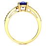 1 1/2ct Oval Shape Sapphire and Diamond Ring in 10k Yellow Gold Image-3