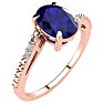 1 1/2ct Oval Shape Sapphire and Diamond Ring in 10k Rose Gold Image-2