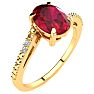 1 1/2ct Oval Shape Ruby and Diamond Ring in 10k Yellow Gold Image-2