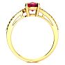 1 1/2ct Oval Shape Ruby and Diamond Ring in 10k Yellow Gold Image-3