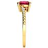 1 1/2ct Oval Shape Ruby and Diamond Ring in 10k Yellow Gold Image-4
