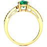 1 1/5ct Oval Shape Emerald and Diamond Ring in 10k Yellow Gold Image-3