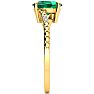 1 1/5ct Oval Shape Emerald and Diamond Ring in 10k Yellow Gold Image-4