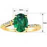 1 1/5ct Oval Shape Emerald and Diamond Ring in 10k Yellow Gold Image-5
