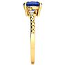 1 1/3ct Oval Shape Tanzanite and Diamond Ring in 10k Yellow Gold Image-4