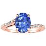 1 1/3ct Oval Shape Tanzanite and Diamond Ring in 10k Rose Gold Image-1