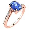 1 1/3ct Oval Shape Tanzanite and Diamond Ring in 10k Rose Gold Image-2