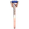 1 1/3ct Oval Shape Tanzanite and Diamond Ring in 10k Rose Gold Image-4