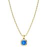 2 1/2ct Cushion Cut Blue Topaz and Diamond Necklace In 10K Yellow Gold Image-3