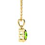 2 1/2ct Cushion Cut Peridot and Diamond Necklace In 10K Yellow Gold Image-2