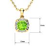 2 1/2ct Cushion Cut Peridot and Diamond Necklace In 10K Yellow Gold Image-4