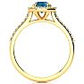 1.25 Carat Perfect Halo Blue Diamond Engagement Ring In 14K Yellow Gold Image-3