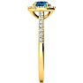 1.25 Carat Perfect Halo Blue Diamond Engagement Ring In 14K Yellow Gold Image-4