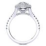 2 Carat Oval Shape Halo Diamond Engagement Ring With 1 1/2 Carat Center Diamond In 14K White Gold Image-3