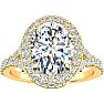 2 Carat Oval Shape Halo Diamond Engagement Ring With 1 1/2 Carat Center Diamond In 14K Yellow Gold Image-1