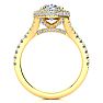 2 Carat Oval Shape Halo Diamond Engagement Ring With 1 1/2 Carat Center Diamond In 14K Yellow Gold Image-3