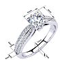 1 Carat Diamond Engagement Ring In 14K White Gold, 3/4 Carat Center Diamond, H-I I1-I2 Image-5