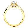 1 Carat Diamond Engagement Ring In 14K Yellow Gold, 3/4 Carat Center Diamond, H-I I1-I2 Image-3