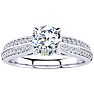 1 Carat Diamond Engagement Ring In 14K White Gold, 3/4 Carat Center Diamond, I-J I1-I2 Image-1