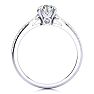 1 Carat Diamond Engagement Ring In 14K White Gold, 3/4 Carat Center Diamond, I-J I1-I2 Image-3