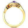 2 1/2ct Pear Shape Amethyst and Diamond Ring in 14K Yellow Gold Image-3