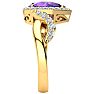 2 1/2ct Pear Shape Amethyst and Diamond Ring in 14K Yellow Gold Image-4