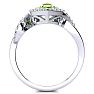 2 1/2ct Pear Shape Peridot and Diamond Ring in 14K White Gold Image-3
