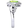 2 1/2ct Pear Shape Peridot and Diamond Ring in 14K White Gold Image-4
