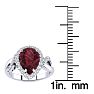 Garnet Ring: Garnet Jewelry: 2 1/2ct Pear Shape Garnet and Diamond Ring in 14K White Gold Image-5
