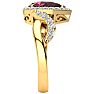 Garnet Ring: Garnet Jewelry: 2 1/2ct Pear Shape Garnet and Diamond Ring in 14K Yellow Gold Image-4