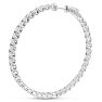 14K White Gold 8 Carat Diamond Inside Out Hoop Earrings, 2 Inches Image-3