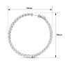 14K White Gold 8 Carat Diamond Inside Out Hoop Earrings, 2 Inches Image-4