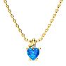 1/2ct Blue Topaz and Diamond Heart Necklace in 10k Yellow Gold Image-1