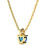 1/2ct Blue Topaz and Diamond Heart Necklace in 10k Yellow Gold Image-3