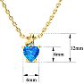 1/2ct Blue Topaz and Diamond Heart Necklace in 10k Yellow Gold Image-4