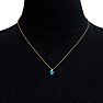 1/2ct Blue Topaz and Diamond Heart Necklace in 10k Yellow Gold Image-5