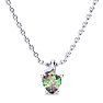 1/2 Carat Heart Shape Mystic Topaz Necklace And Diamond In 10 Karat White Gold, 18 Inches Image-1