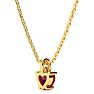 1/2ct Created Ruby and Diamond Heart Necklace in 10k Yellow Gold Image-3