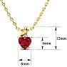 1/2ct Created Ruby and Diamond Heart Necklace in 10k Yellow Gold Image-4